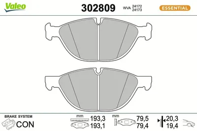 Produktbild von VALEO Bremsbeläge Satz Vorne für BMW X5 (E70) 302809