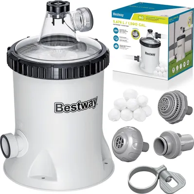 Zdjęcie produktu dla Pompa filtrująca do basenu 5678 l/h + kulki filtrujące Bestway 58870