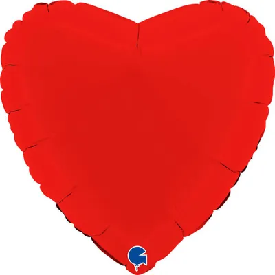 Zdjęcie produktu dla Balon Foliowy - Serce Matowe Czerwone, 46 cm, Grabo