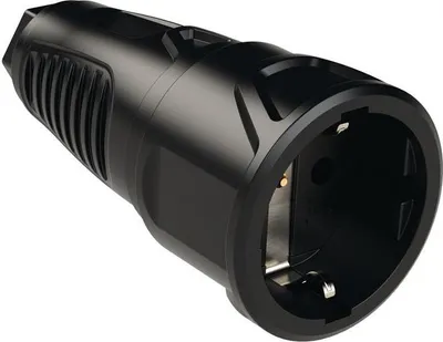Produktbild von Schutzkontaktkupplung 10-/16 A 250 V schwarz IP20 Vollgummi