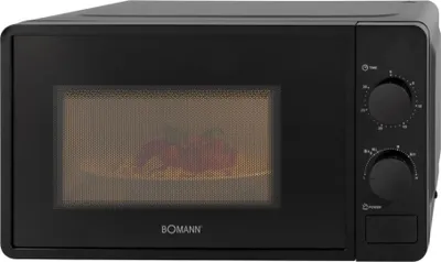 Produktbild von Bomann® Mikrowelle | 700 Watt | 6 Stufen | 20 Liter Garraum | 360° Drehteller | Timer mit Endsignal | Microwelle | MW 6014 schwarz