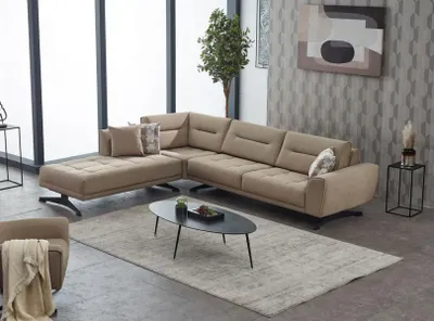 Produktbild von Ecksofa L-Form Sofa Polstersofa Stoffsofa Beige Couch Moderne Eck