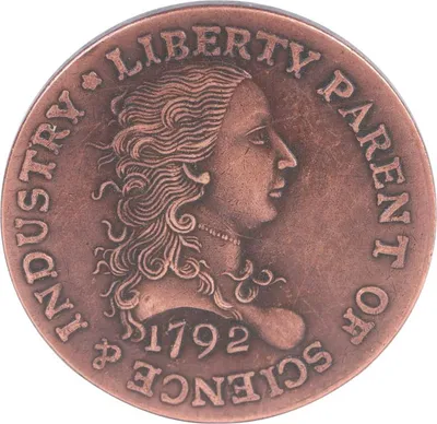 Produktbild von 1792 Vereinigte Staaten 1-Cent-Gedenkmünze aus Messing im Vintage-Stil