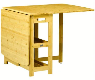 Image de Table à manger en bambou réglable – Table extensible – Table pliante – Table avec rangement