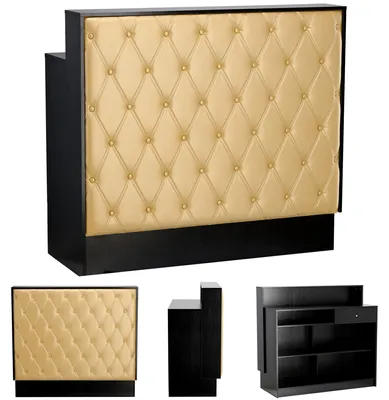 Zdjęcie produktu dla Recepcja fryzjerska pikowana Alia 124 cm kosmetyczna do salonu gabinetu SPA czarny