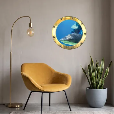 Produktbild von Trompe l'oeil Hai-Aufkleber 80 x 80 cm
