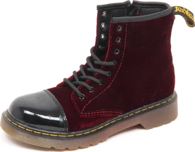 Produktbild von E0006 anfibio bimba Mädchen Samt DR. MARTENS kirschrot Stiefel Kind