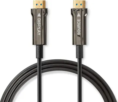 Produktbild von Nedis Aktive Optische Ultra High Speed ​​HDMI-Kabel mit Ethernet / HDMI™ Stecker / HDMI™ Stecker / 8K@60Hz / 48 Gbps / 75.0 m / Rund / PVC / Schwarz / Kartonverpackung