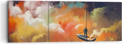 Produktbild von Bild auf Leinwand - Leinwandbild - Abstraktion Boot - 90x30cm - Wand Bild - Wanddeko - Wandbilder - Leinwanddruck - Bilder - Kunstdruck - Wanddekoration - Leinwand bilder - Wandkunst - CA90x30-3803