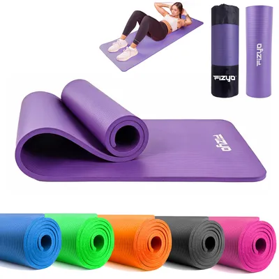 Produktbild von Yogamatte Gymnastikmatte Fitnessmatte - 183 x 61 x 1 cm - NBR-Schaumstoff - Rutschfest - Mit Tragegurt