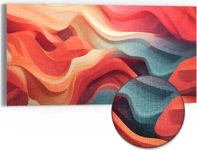 Produktbild von DEQOART Hybrid Leinwand Bild 60x30 cm 'Wogen der Harmonie' Wandbild Glas flach modern