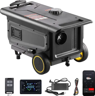 Produktbild von VEVOR Dieselheizung 8 kW DC 12 V/24 V, tragbarer All in One Diesel-Lufterhitzer mit Bluetooth-App-Steuerung & Fernbedienung & LCD-Bildschirm, Trolley-Design, 5 L Kraftstofftank für Lkw