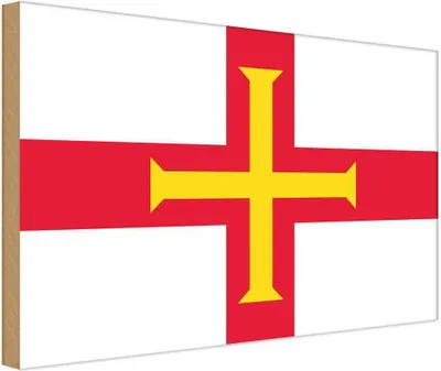 Produktbild von vianmo Holzschild 12x18 cm Guernseys Guernsey Flagge Fahne Wappen