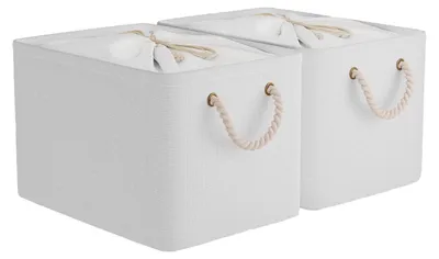 Produktbild von Aufbewahrungsboxen, große Kapazität - Faltbar - Mit Tragegriffen - Mit Kordelzug - Set aus 2 Stück - 42 x 32 x 26 cm - Aufbewahrungsboxen