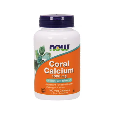 Produktbild von NOW Foods Coral Calcium Wapń 1000mg 100 vkaps