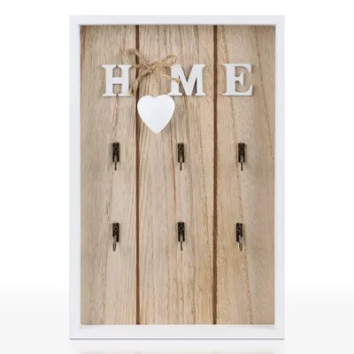 Immagine prodotto di Portachiavi in legno con 6 ganci - Organizer vintage per chiavi