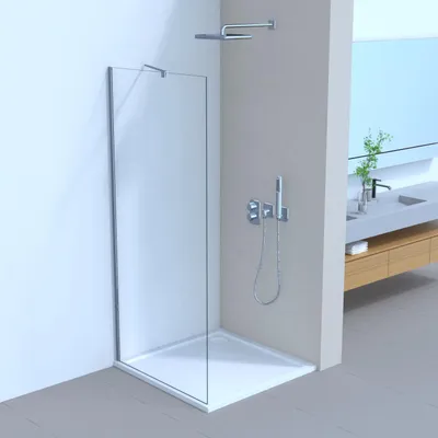 Produktbild von LEMMO Duschabtrennung Duschwand 100 cm, H:185 cm, 6 mm Klarglas+Nanobeschichtung