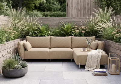 Produktbild von Kaiser Möbel Gartenecksofa für Terrasse und Garten, Stoff Sunlight, Braun, Rechts, SUNMEE