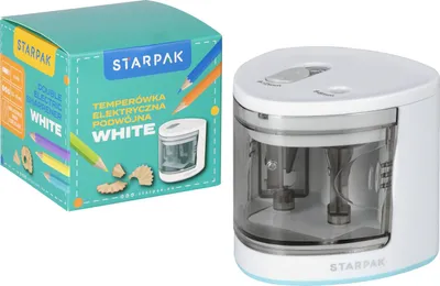 Zdjęcie produktu dla Temperówka Elektryczna Podwójna Biała Starpak