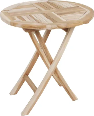 Produktbild von Gartentisch MERLE klappbar rund - Teak, Natur, 70x70x75cm | Klapptisch Esstisch Wetterfest Outdoor Tisch