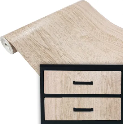 Produktbild von Klebefolie Möbel 45x100 cm - Latte Eiche - Möbelfolie selbstklebend in Holzoptik - Folie für Möbel zur einfachen Renovierung von Türen, Tischen und Regalen - Klebefolie dekorativ und abwaschbar