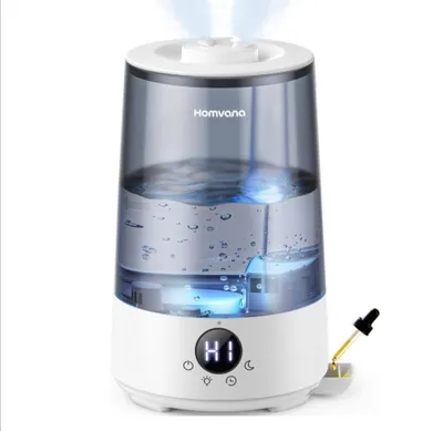Obrázek produktu pro Zvlhčovač vzduchu Homvana do ložnice s horním plněním, 3,6 l, chladná mlha s rozptylem 360°, výdrž 34 hodin, tichý provoz 16 dB (technologie SilentSpary), kompaktní, zvlhčovač vzduchu pro rostliny, pěstební stan