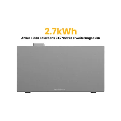 Produktbild von Anker BP2700 Erweiterungsakku 2.7 kWh x1 für Anker SOLIX Solarbank 3 E2700 Pro/Solarbank 2 E1600 Pro Balkonkraftwerk Speicher