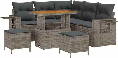 Obrázok produktu pre vidaXL Záhradná sedacia súprava 8 ks Grey Poly-Rattan