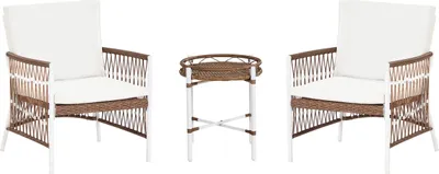 Obrázek produktu pro BELIANI Bistro set bílý hliník polyester 2místná k sezení 2 židle a stůl balkon