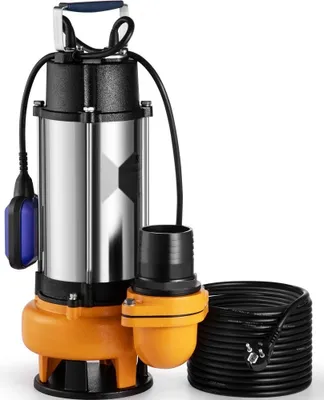 Produktbild von Tauchwasserpumpe - Schmutzwasserpumpe 6000L/h mit Schwimmerschalter 2200W - Leistungsstarkes Modell für sauberes und schmutziges Wasser