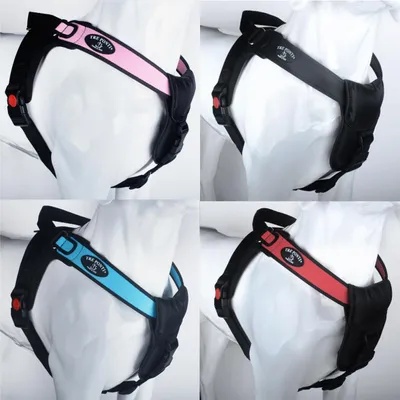 Übersicht der Farben des Tre Ponti Hundegeschirr POTENZA Onyx mit schwarzem Rand in rosa, schwarz, hellblau und rot