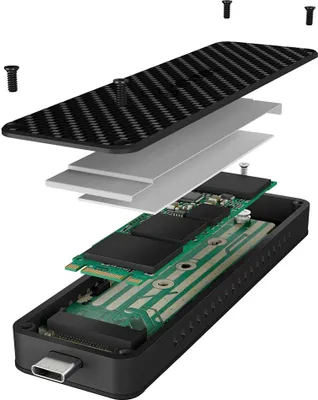 Produktbild von ICY BOX IB-1820M-C31, SSD-Gehäuse, M.2, M.2, 10 Gbit/s, USB Anschluss, Anthrazit, Schwarz