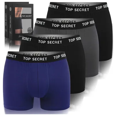 Produktbild von TOP SECRET Herren-Boxershorts aus Baumwolle, 4er-Pack, Herrenunterwäsche, Farbmix, Größe XXL
