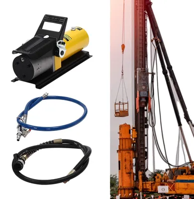 Obrázok produktu pre Vzduchovo-hydraulická pumpa, 10 000 PSI, objem 42 kubických palcov, oceľová konštrukcia, palivová hadica 1,5 m, vzduchová hadica 1 m