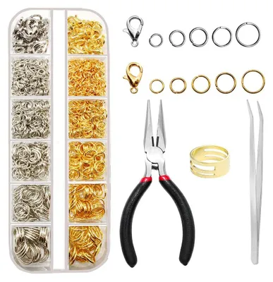 Sprungringe & Karabiner-Set 1200 Stück mit Zange