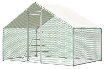 Imagen del producto de Gallinero, estructura metálica resistente a la intemperie, seguro y espacioso, con dimensiones de 3 metros por 2 metros