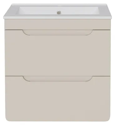 Produktbild von Hängender Badezimmerschrank mit Einbauwaschbecken – Beige – 60 cm – ARUBA