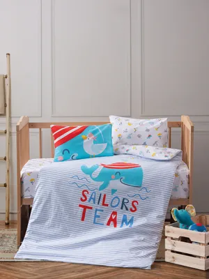 Produktbild von L'Essentiel Linge de Maison, Sailor - Blue, Baby-Bettbezug-Set, Blau, 100 x 150 cm