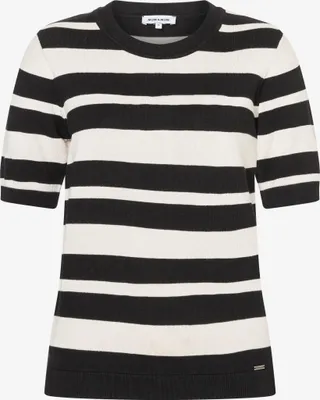 Produktbild von More & More Striped short Sleeved Pullover, knitted block stripe black powder b 2790 2790 36