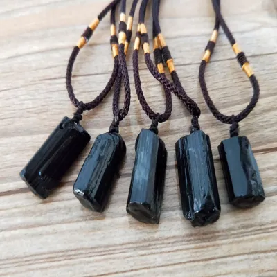Produktbild von Seil Halskette Faux Turmalin Stein Säule Anhänger Mode Uni Halskette Schmuck für Party