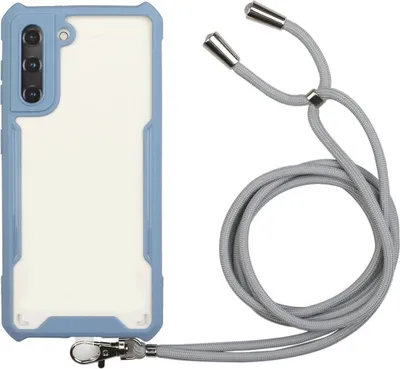 Produktbild von König Design Hülle kompatibel mit Samsung Galaxy S21 Plus Kunststoff Handykette Cover - Case Handyhülle Blau
