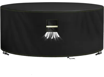 Productafbeelding van Afdekhoes voor tuinmeubels, diameter 160x74 cm, 420D Oxford, waterdicht, UV-bestendig, geschikt voor wintergebruik, met ventilatieopeningen
