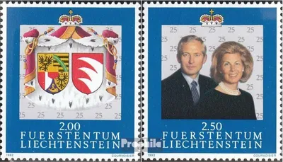 Produktbild von Briefmarken Liechtenstein 1992 Mi 1039-1040 (kompl.Ausg.) gestempelt Hochzeit
