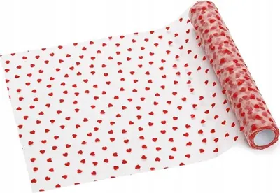 Immagine prodotto di Runner da tavola in tulle con cuori, rosso, 0,36 x 9 m