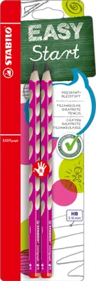 Produktbild von Ergonomischer Dreikant-Bleistift für Rechtshänder - STABILO EASYgraph in pink - 2er Pack - Härtegrad HB