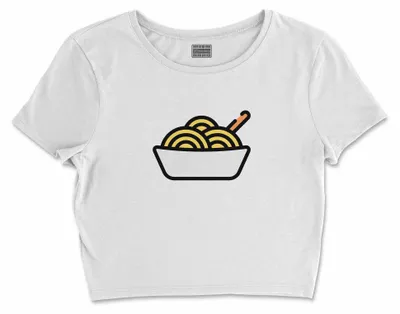 Immagine prodotto di Bona Basics, T-shirt crop basic stampato, donna, 100% cotone, bianco, casual