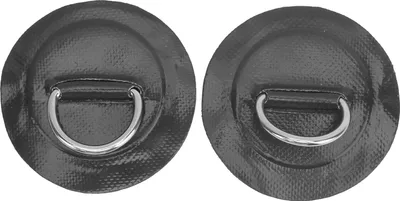 Immagine prodotto di 2 pezzi barca gonfiabile kayak DRing Pad Patch PVC marina acciaio inox fibbia fissa (nero)