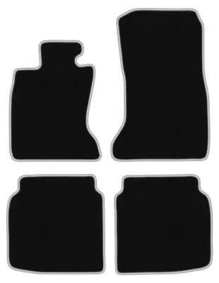 Produktbild von Fußmatten Automatten Velours Schwarz/Silber für BMW 7 F02 2008-2015 Set 4-tlg