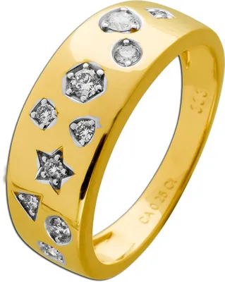 Produktbild von Brillant Ring Gold 333 8K Lab Grown Diamanten 0.25ct Herz Stern 19