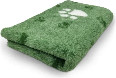 Produktbild von Vet Bed Hundedecke grün große Pfote weiß